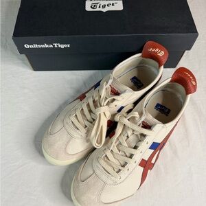 Onitsuka Tiger by Asics Unisex Mexico 66 Sneaker in Birch/ Rust Red